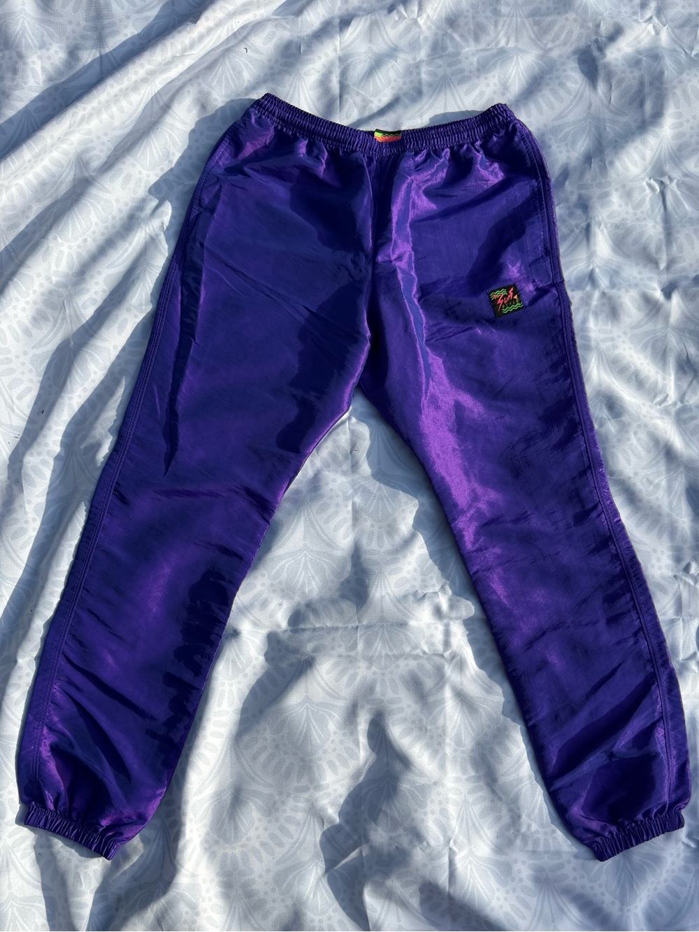 Surf Style Size Medium Unisex Adult Purple shimmer wind pants
